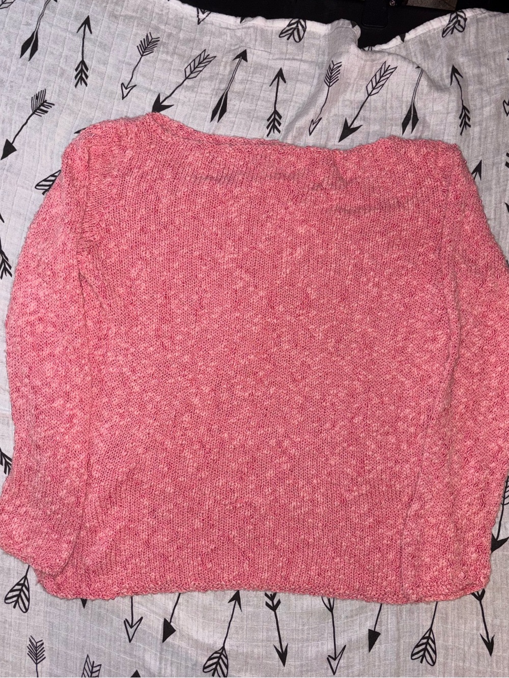 Nantucket Designer Knits Pink/Coral Textured Crewneck Sweater